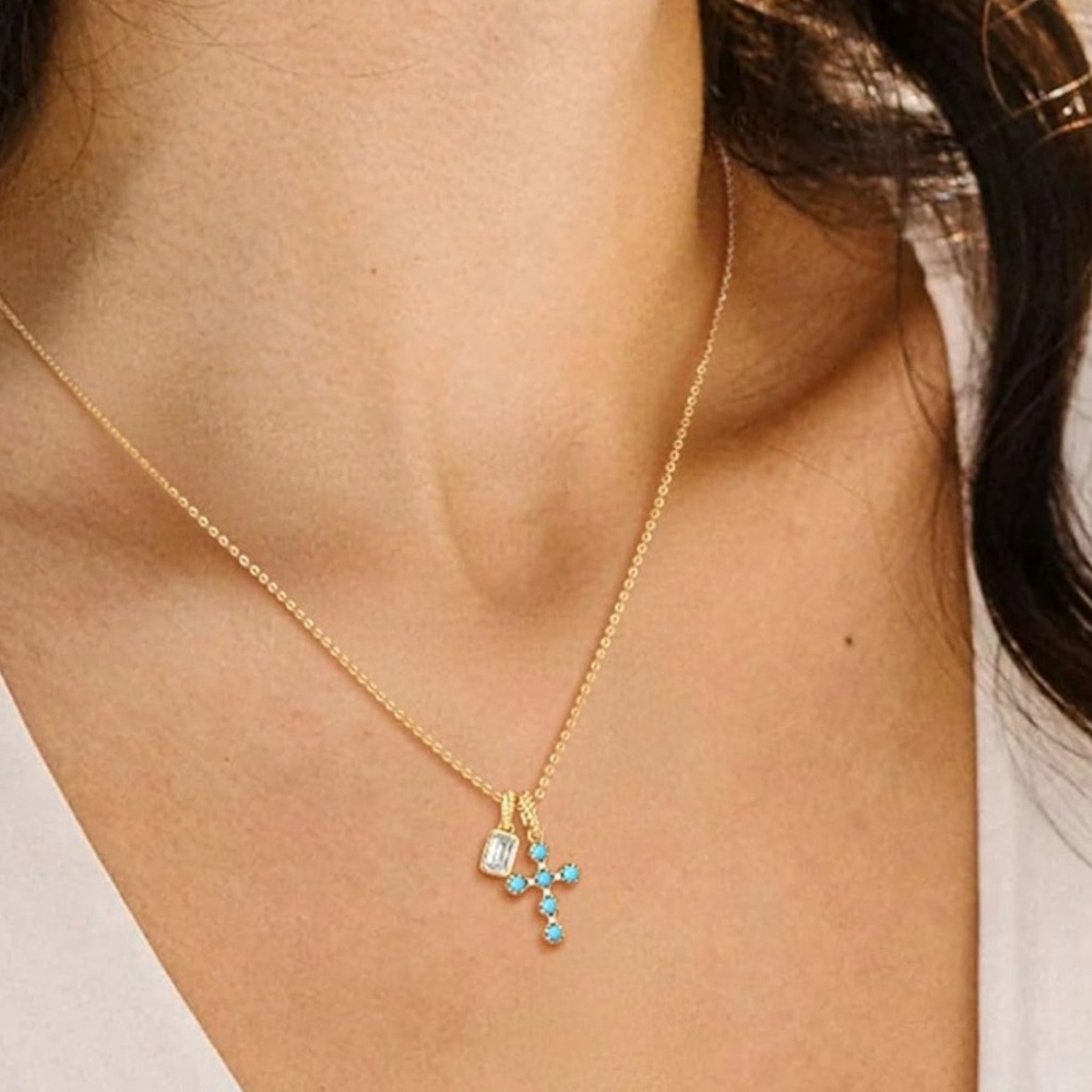 Gold Cross Pendant Necklace - 14k